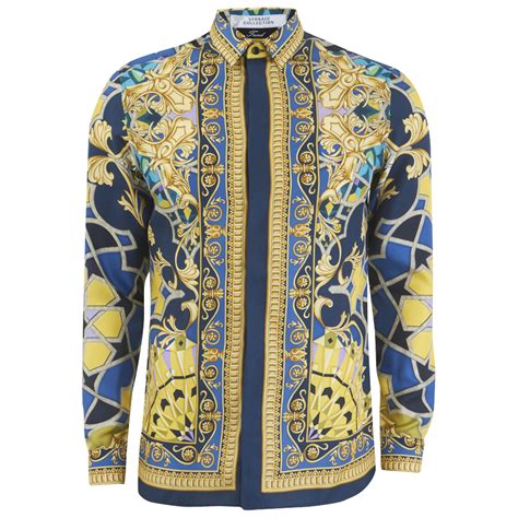 versace blue mens t shirt|Versace collection men shirt sale.